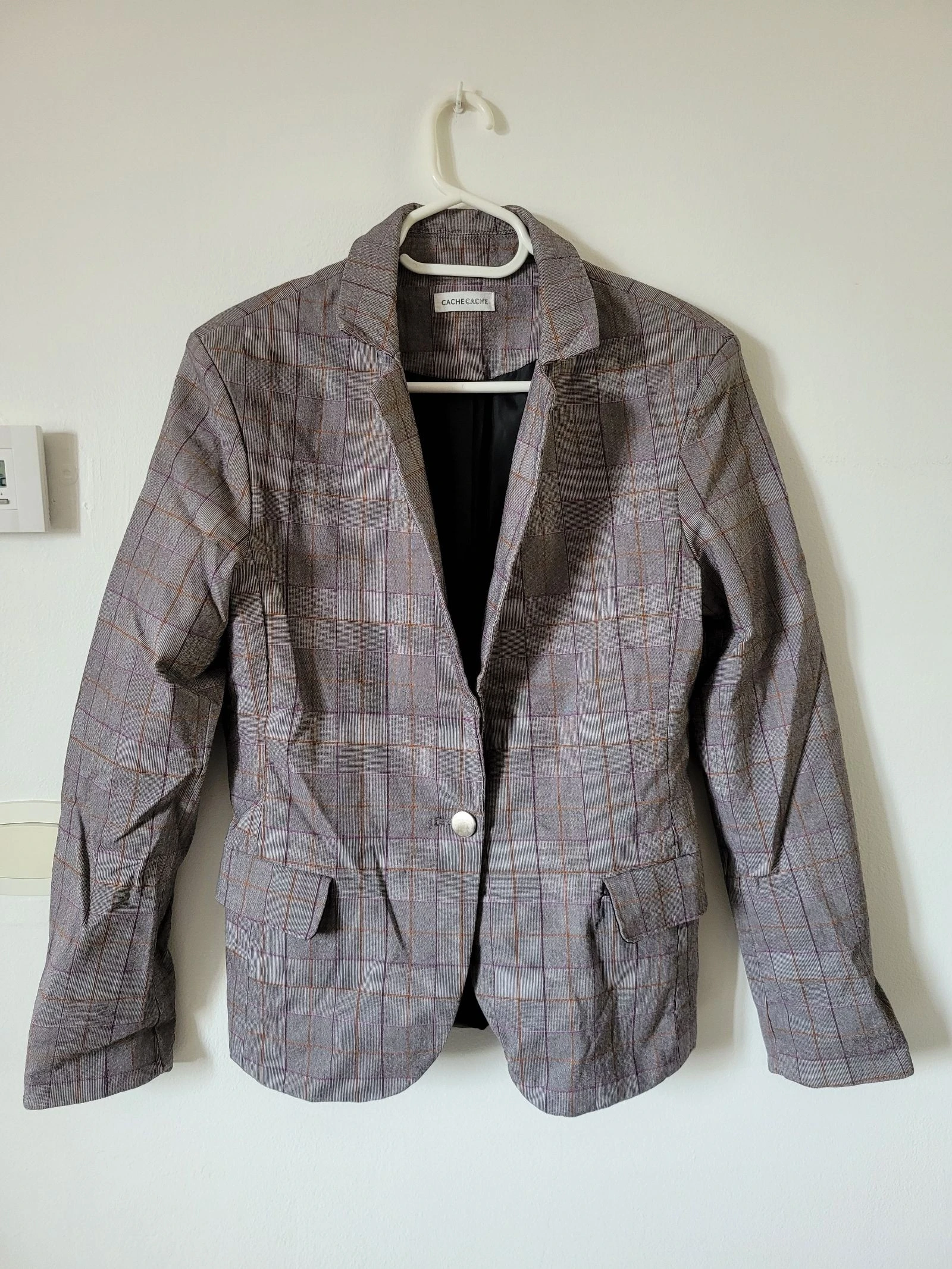 Blazer Cache Cache à carreaux gris/violet – Taille 38